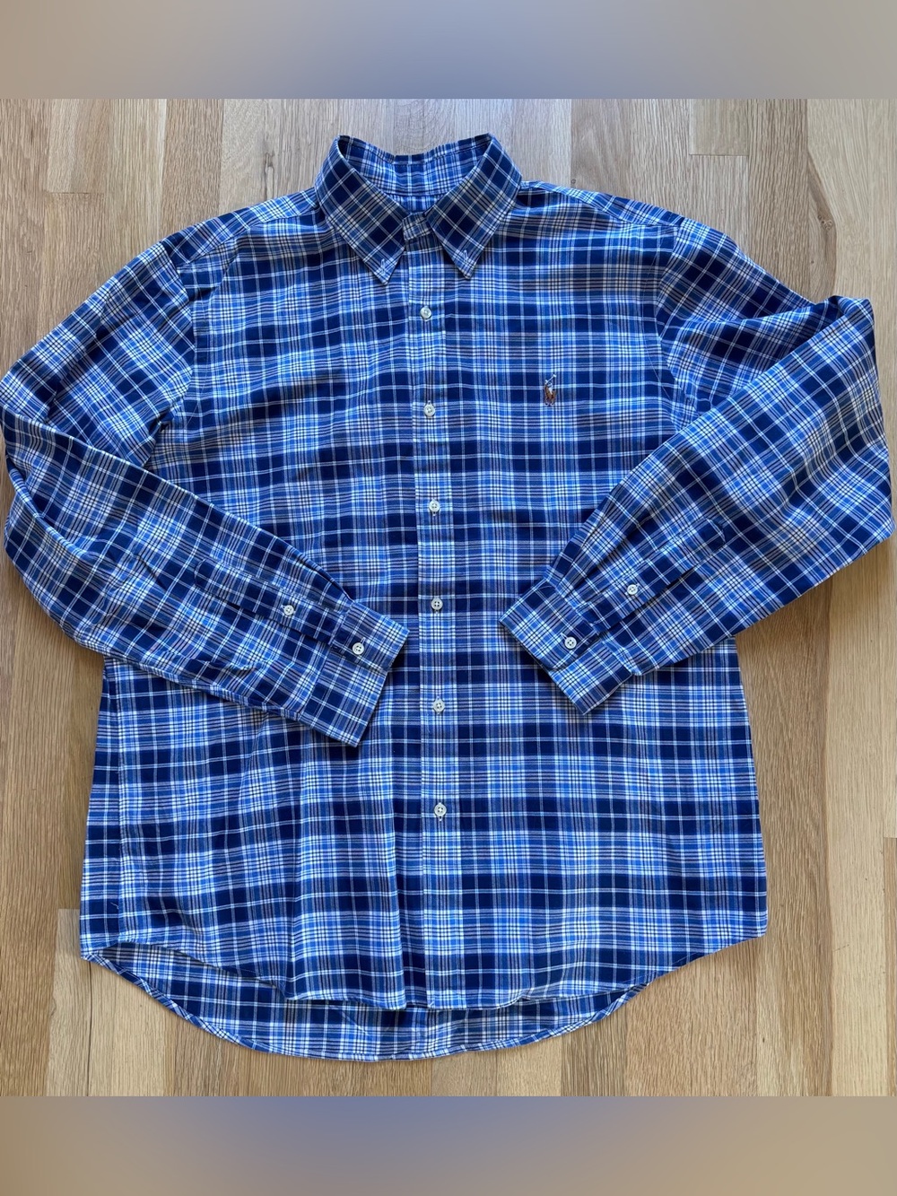 Men's Ralph Lauren L Classic Fit Plaid Oxford Button Up Shirt XL